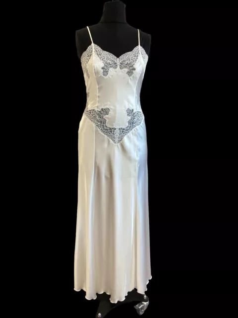 IVORY POLYESTER SATIN & Chiffon Bridal Nightgown & Negligee Set by Jane ...