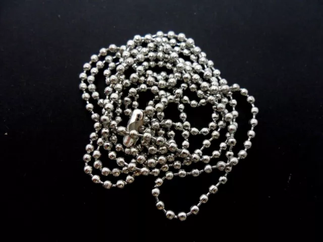 A 2.4Mm Silver Colour Ball Chain  Necklace. 36" Long New.