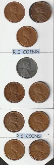COMPLETE  SET  of  19  LINCOLN  CENTS  from  1940  to  1958 ~ circulated D mints
