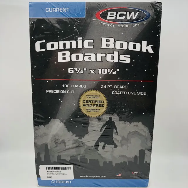 Pack 100 BCW Current Modern Comic Book Acid Free Backing Boards SEE DETAILS