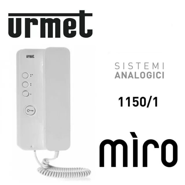 CORNETTA CITOFONICA URMET 1150/1 MIRO Bianco con Apriporta + Tasto Supplementare