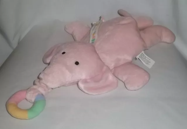 NORTH AMERICAN BEAR Plush PINK ELEPHANT CRIB PULL String Musical FLATOPHANT Baby