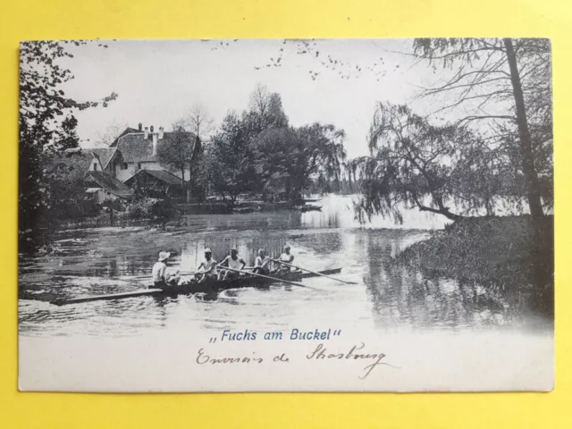 cpa Postkarte Environs de Strasbourg " FUCHS am BUCKEL " Aviron Rudern Rowing