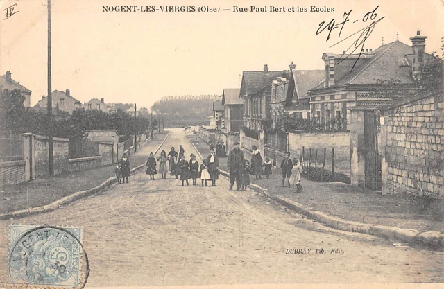 Cpa 60 Nogent Les Vierges / Rue Paul Bert Et Les Ecoles