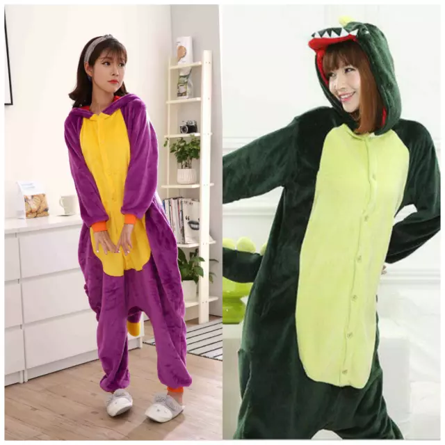 Dragon Unisex Adult Animal Pajamas Cosplay Fancy Costume Sleepwear Jumpsuit MA