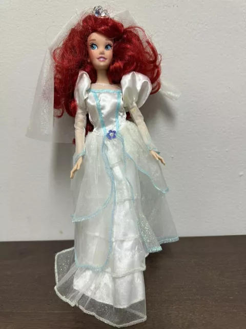 Disney Parks The Little Mermaid Princess Ariel Bride 12" Doll In Wedding Dress