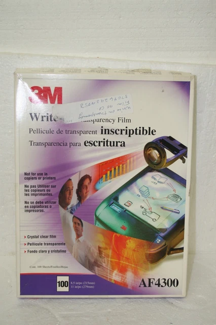 3M Write-On Transparency Film Sheets 8.5" x 11"  AF4300  90 Sheets Open box