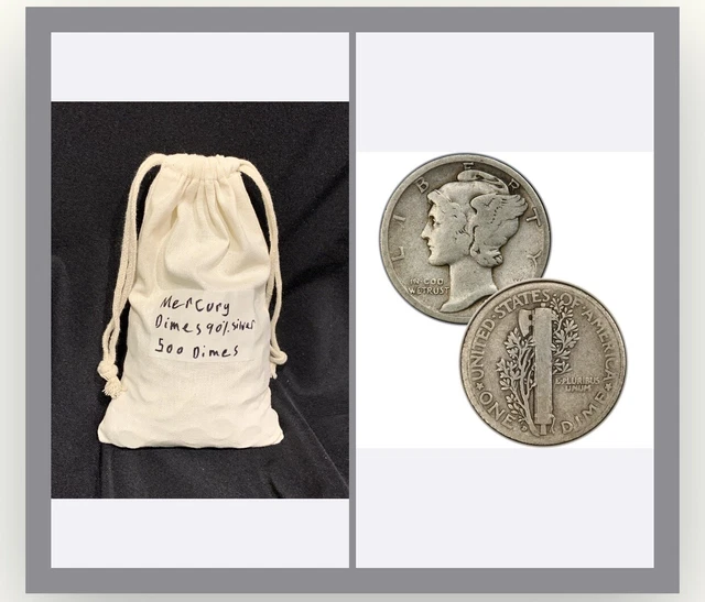 500 Mercury Dimes 90% SILVER