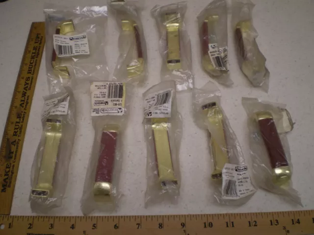 LOT OF 10 AMEROCK BRASS PLATED & CRANBERRY CERAMIC 96mm BP5525-BE3 (H94)