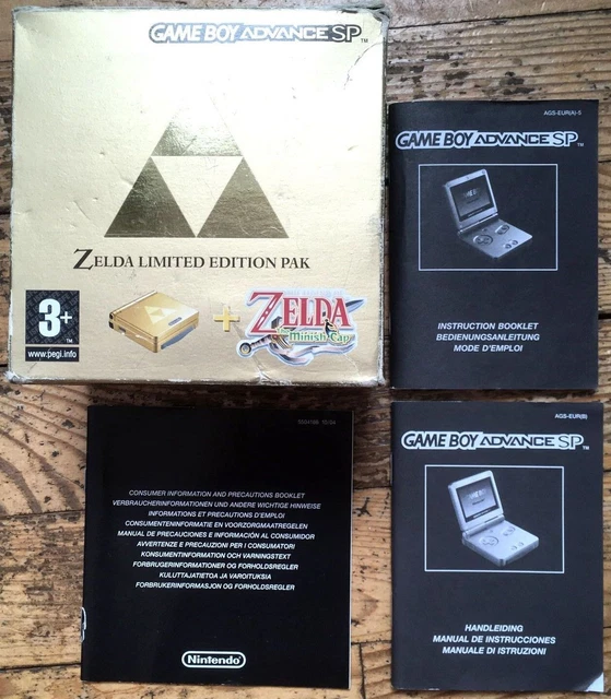 Gameboy Advance Sp Zelda Limited Edition Pak BOÎTE ORIGINALE - Console Zelda Limited Edition Pak Gameboy Advance Gba
