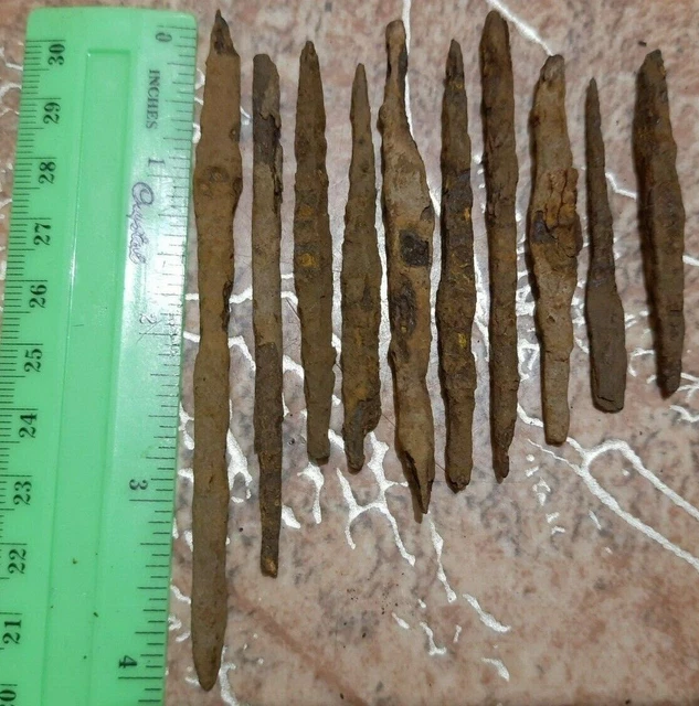 Vintage arrowhead Spear Dart antique Ancient Artifact METAL DETECTING FIN 10 pcs