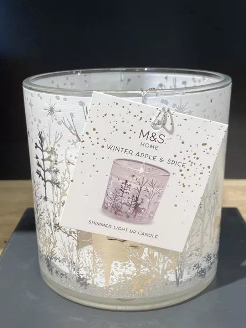 M&S LIGHT UP candle LED Marks & Spencer Christmas Winter Apple & Spice New  £16.90 - PicClick UK