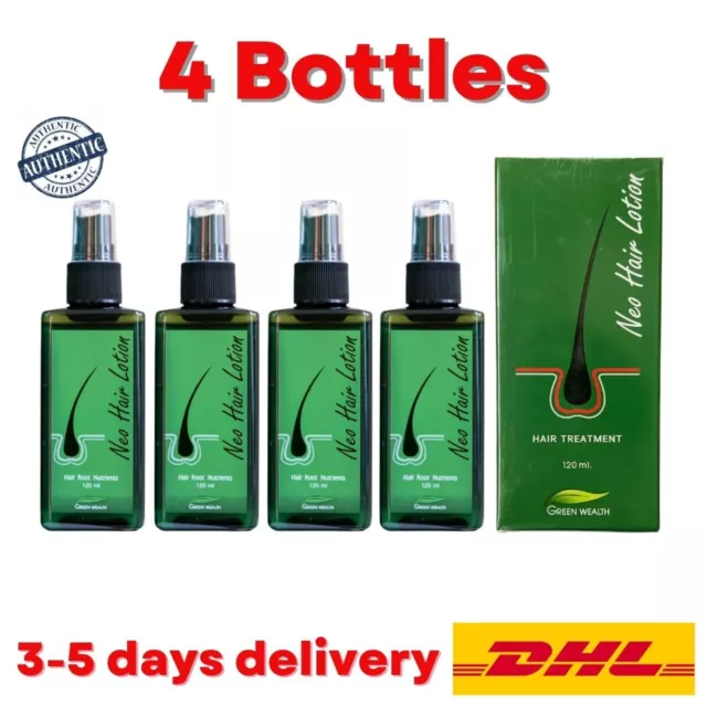 4 Neo Hair Lotion Growth Root Hair Loss Treatments beards Green Wealth 120ml.