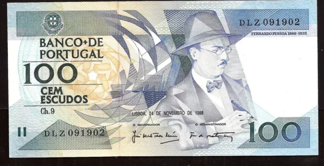 [083] Billete de banco de Portugal 100 Esc. 1988, UNC** Billete de banco sin circular***