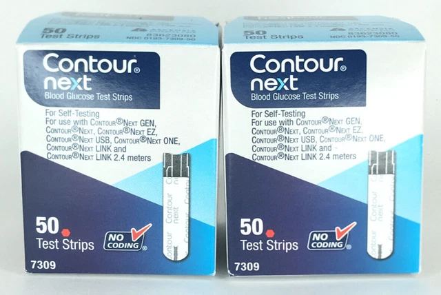 Tiras reactivas de glucosa en sangre Contour Next autoevaluación dos 50 quilates expiración 31/07/2024 CN15