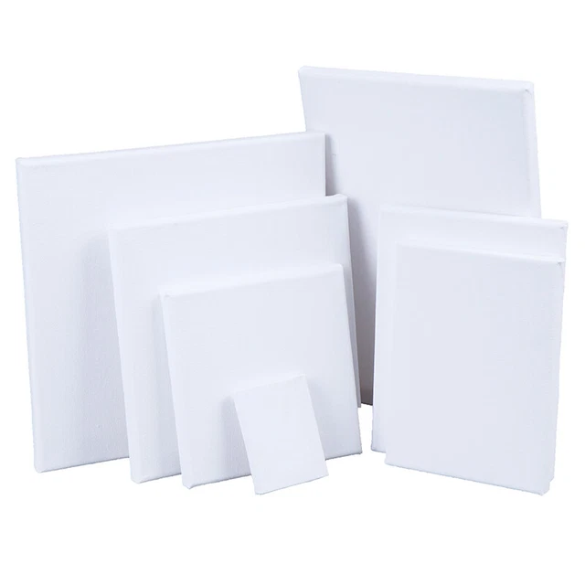 4pcs Canvases for Painting, Multipack of 4, 6 x 8, 8 x 10, 10 x 12,12 x 16  Inches - 1 of Each, Blank Black Canvas Bulk, Stretched Canvas, 8 oz  Gesso-Primed