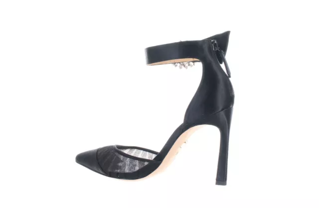 BADGLEY MISCHKA WOMENS Mariel Black Ankle Strap Heels Size 5.5 (6890247 ...