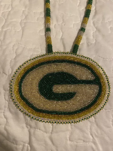 Green Bay Packers Beaded Necklace Native American Hand Made