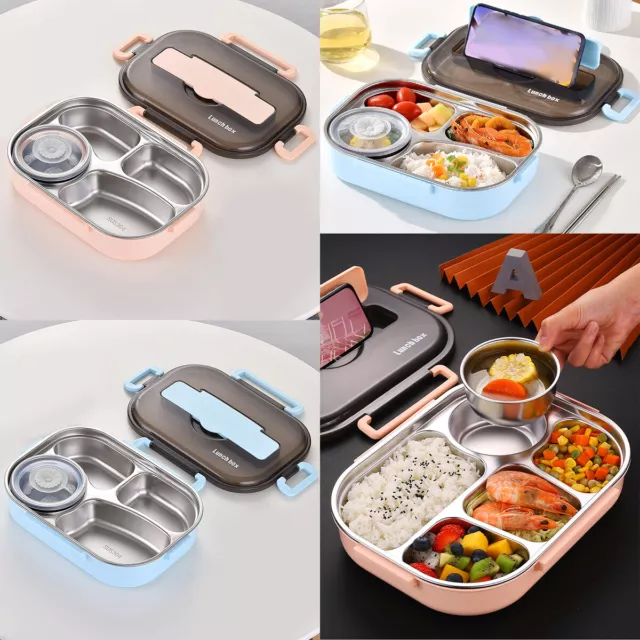 1300ml Bento Box with Portable Utensil 304 Stainless Steel Food Storage RuLJh