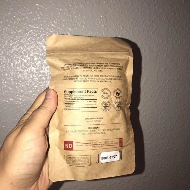 ORGENISM GRASS FED Undefatted Beef Liver Capsules Pure New Zealand ...