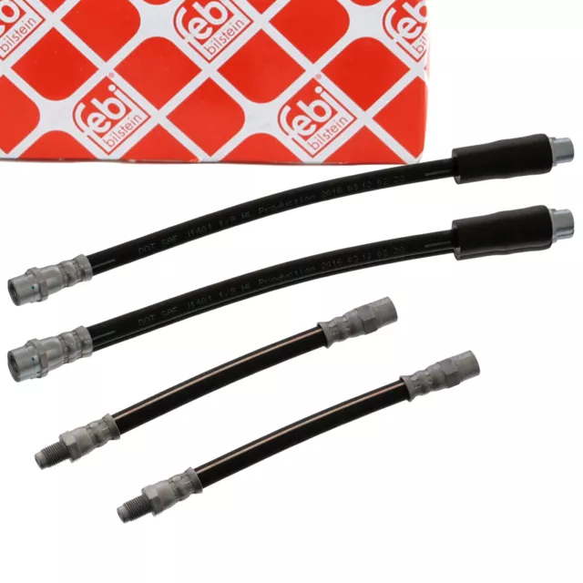 4x FEBI Bremsschlauch für AUDI 80 90 CABRIO COUPE B3 B4 vorne + hinten