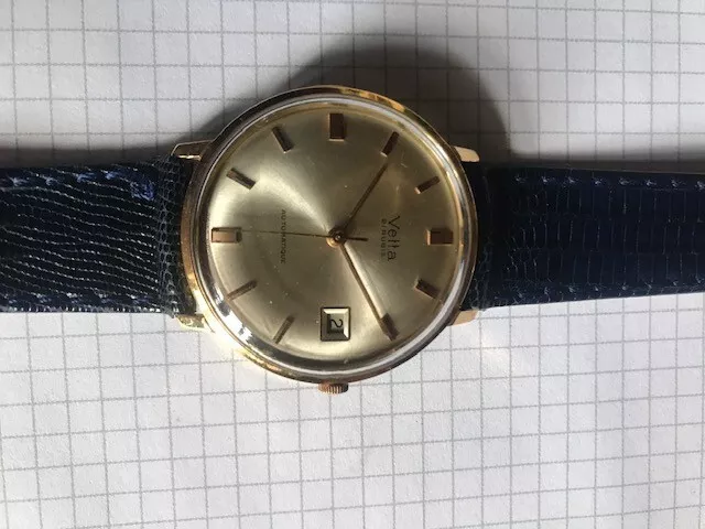 Vetta orologio uomo automatico anni 70 cassa oro 750