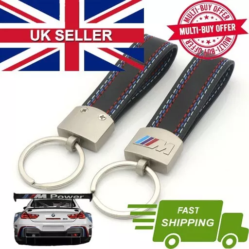 For ✅Bmw ✅M Sport ✅M Power ✅ Leather Metal Keyring✅ Key Chain ✅