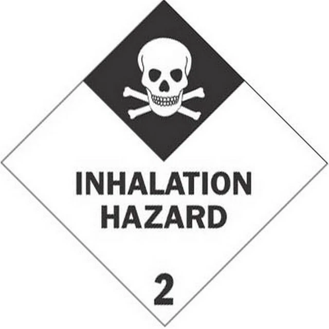 4" x 4" Inhalation Hazard D.O.T. Class 2 Hazard Labels (500 per Roll)