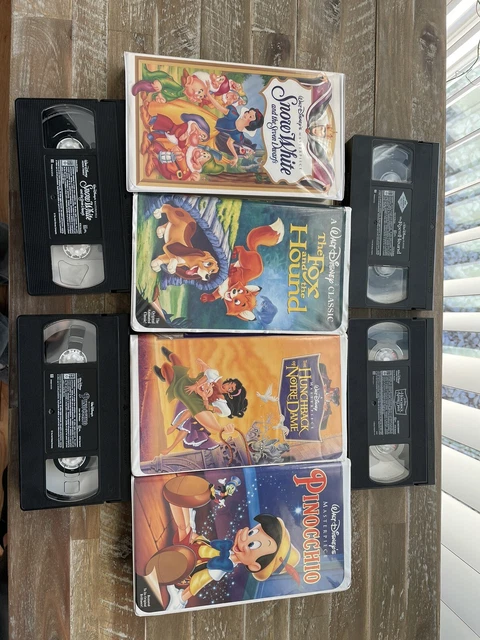 VINTAGE DISNEY VHS tapes lot | Snow White Pinocchio Hunchback Fox ...