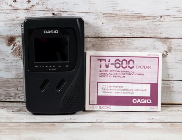 Casio TV-600D tragbarer Taschenfernseher - analoges Signal - funktioniert - Top