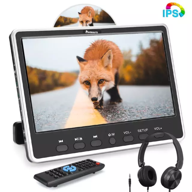 NAVISKAUTO 12" Car Headrest DVD Player Monitor TV for Kids HDMI USB SD ONE/PAIR 2