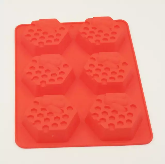 6 Cavity Honeycomb and Bee Mould Tray, Non Stick Silicone Tray, Geometric Mold