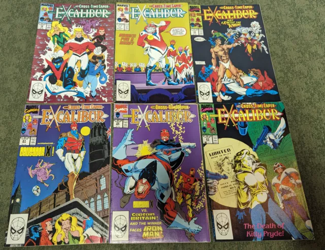 Marvel The Cross Time Caper Excalibur #17 - #19  #21 - #23 Comics Lot Bundle Set