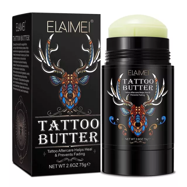 Crema para tatuajes de curación orgánica cuidado posterior bálsamo de mantequilla 2,6 oz crema para tatuajes nueva