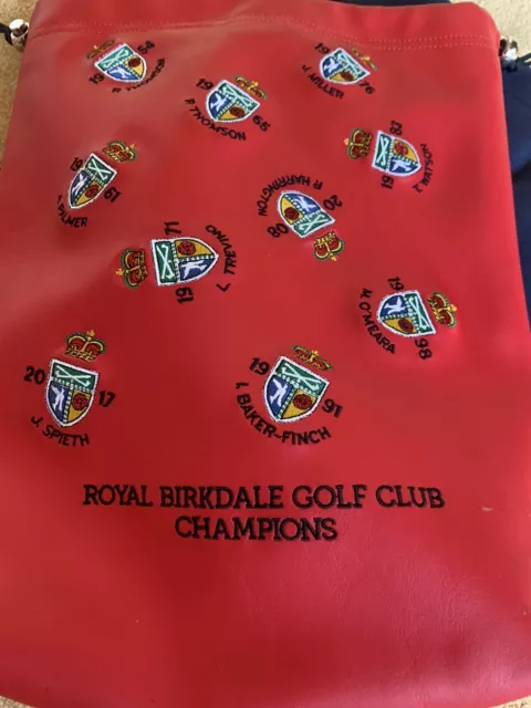 Royal Birkdale Open Golf Shoe Bag Souvenir showing The Winner from 1954 to 2017