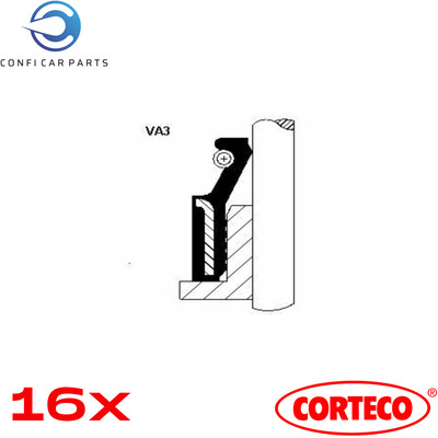 VALVOLA gambale KIT GUARNIZIONI CORTECO 12014584 16pcs P per ARO 10 1.6 D 1.6l 40kw 