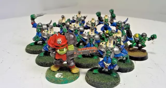 Blood Bowl Classic Warhammer Fantasy Hobgoblin Orc Metal Team Lot x14 Painted