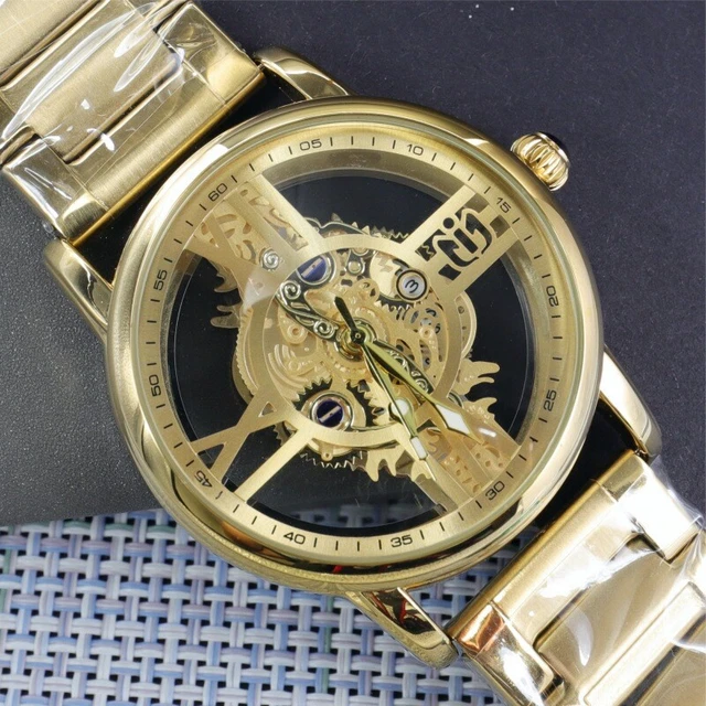 Industrial Mechanical Wind Hollow out See-through Personality Sports Men's Watch
