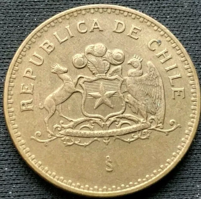 1992 Chile  100 Pesos Coin AU    #K891