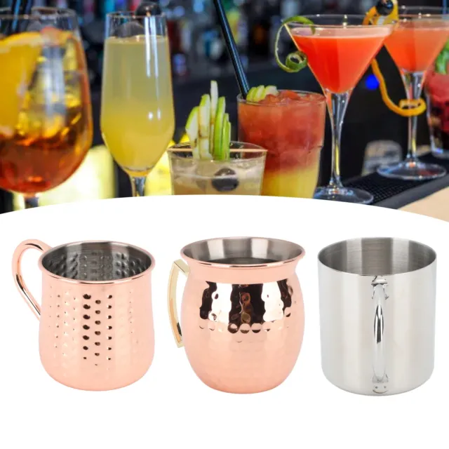 Cocktail Mug 304 Stainless Steel Rust Proof Hammered Beer Cup For Home Bars E HG