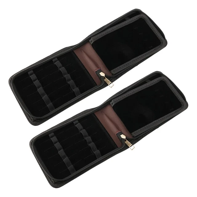 2X Stylo Plume Roller Marron Leather Binder Case Holder Papeterie pour 12 S8114