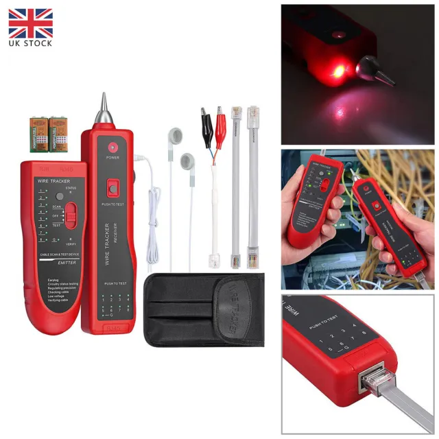 Tone Tracer Test RJ11 RJ45 Line Network RJ Tester LAN Cable Wire Finder Tracker