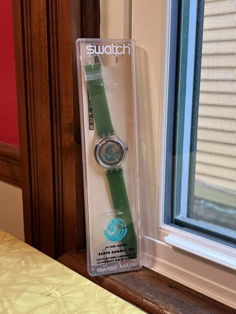 Vintage Swatch Watch 1992 Earth Summit ‘92 Edition in Original Box NIB