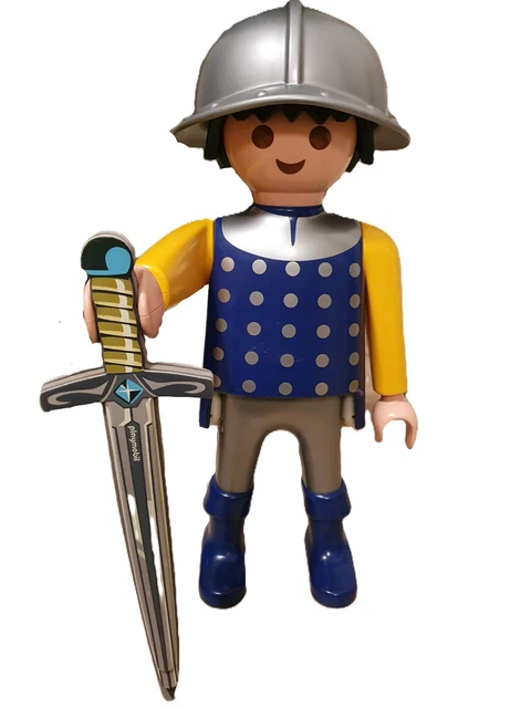 FIGURINE PLAYMOBIL CHEVALIER avec armure et bouclier dorés EUR 5,99