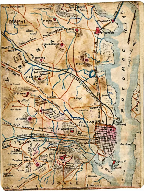 Alexandria Virginia Civil War Battlefield 1861 Map Military Wall Poster History
