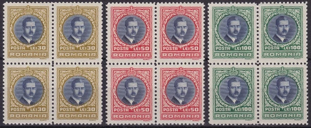 RUMÄNIEN 1931 Mi 386 / 388 BL4 MNH