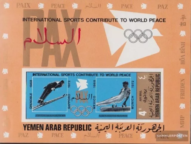 Yemen del Nord (Arab Repubblica.) Block153B (completa edizione) MNH 1970 Interna