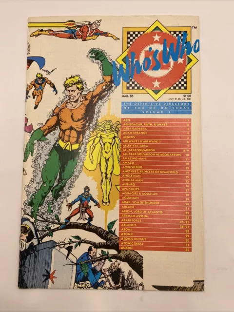Who's Who The Definitive Directory Of The DC Universe #1 1985 Series Mar 85 NICE