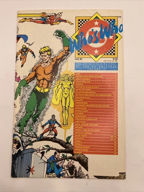 Who's Who The Definitive Directory Of The DC Universe #1 1985 Series Mar 85 NICE