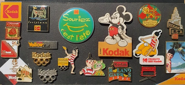 Pin's Kodak - JO Jeux Olympiques (version hockey époxy fond doré